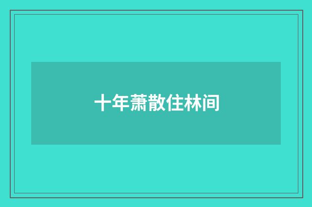 十年萧散住林间