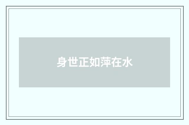 身世正如萍在水