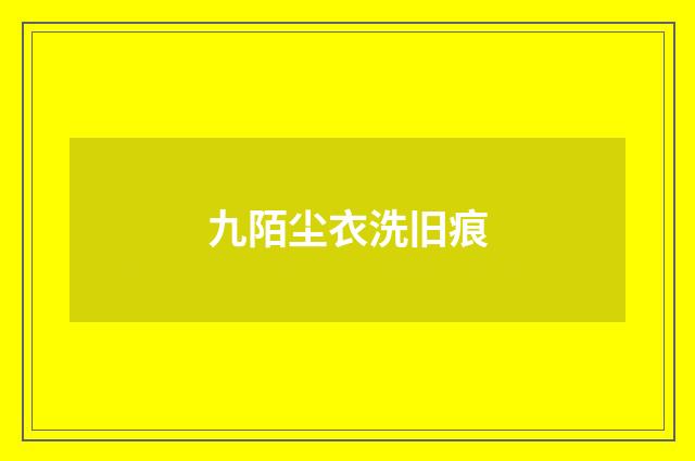 九陌尘衣洗旧痕