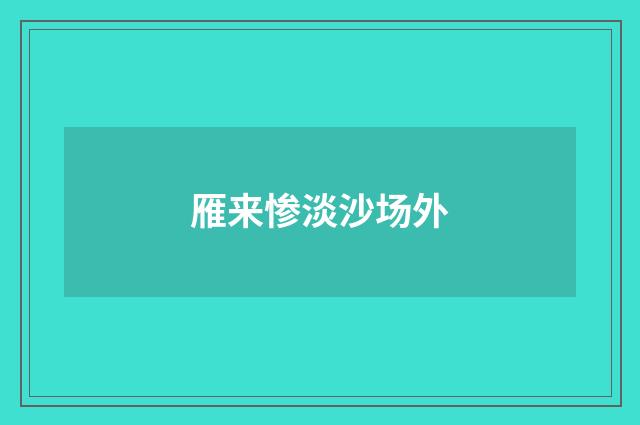 雁来惨淡沙场外