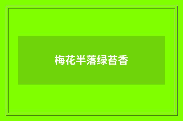 梅花半落绿苔香