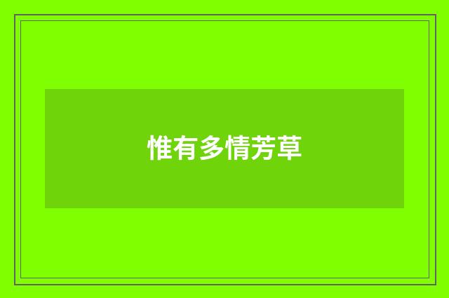 惟有多情芳草