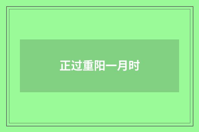 正过重阳一月时