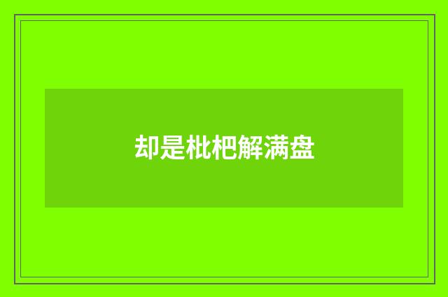 却是枇杷解满盘