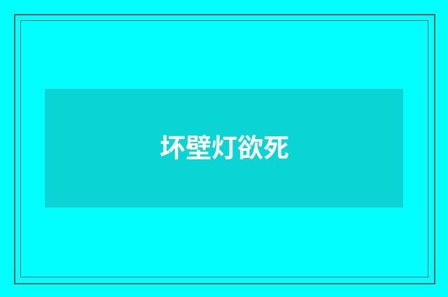 坏壁灯欲死