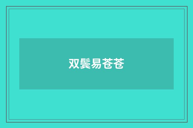 双鬓易苍苍