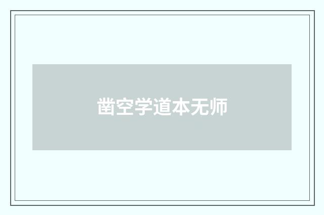 凿空学道本无师