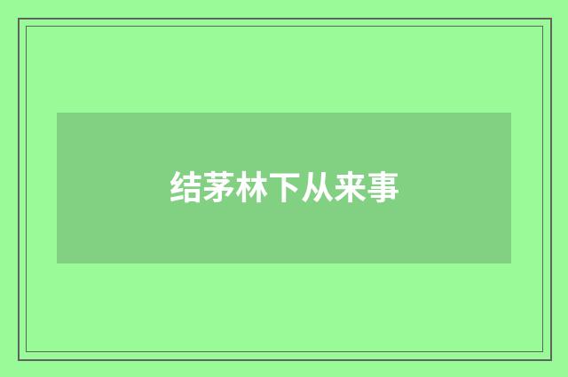 结茅林下从来事