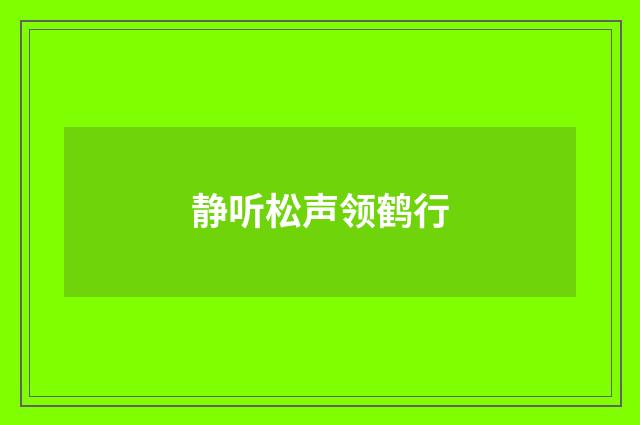 静听松声领鹤行