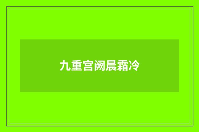 九重宫阙晨霜冷