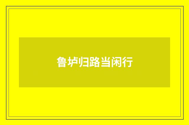 鲁垆归路当闲行