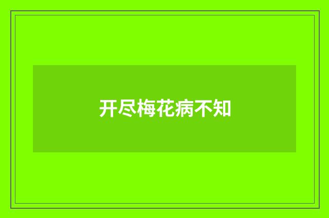 开尽梅花病不知