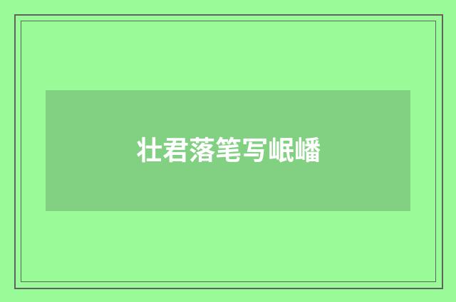 壮君落笔写岷嶓