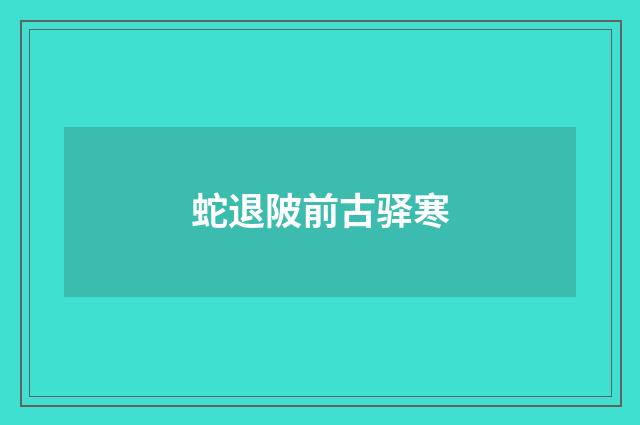 蛇退陂前古驿寒
