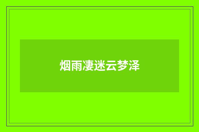 烟雨凄迷云梦泽
