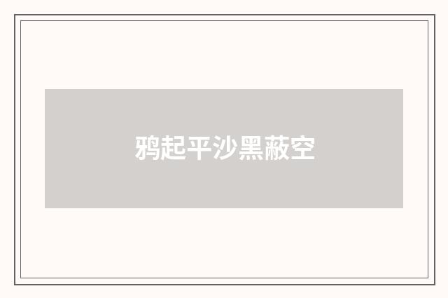 鸦起平沙黑蔽空