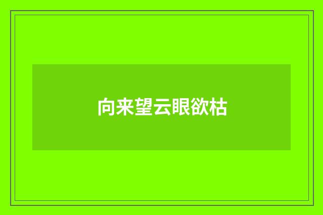 向来望云眼欲枯