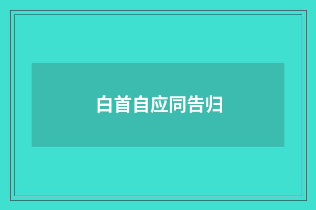 白首自应同告归