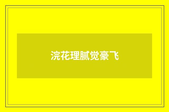浣花理腻觉豪飞
