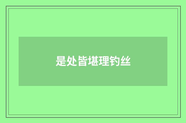 是处皆堪理钓丝