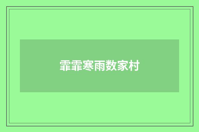 霏霏寒雨数家村