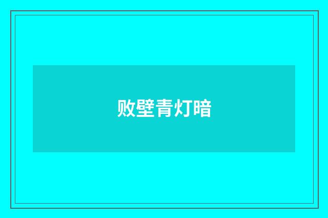 败壁青灯暗