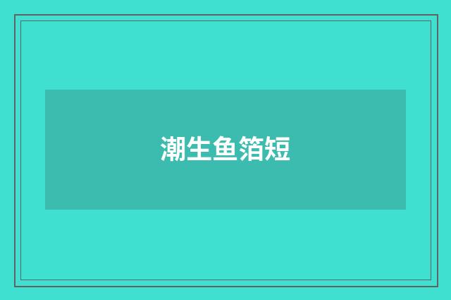 潮生鱼箔短