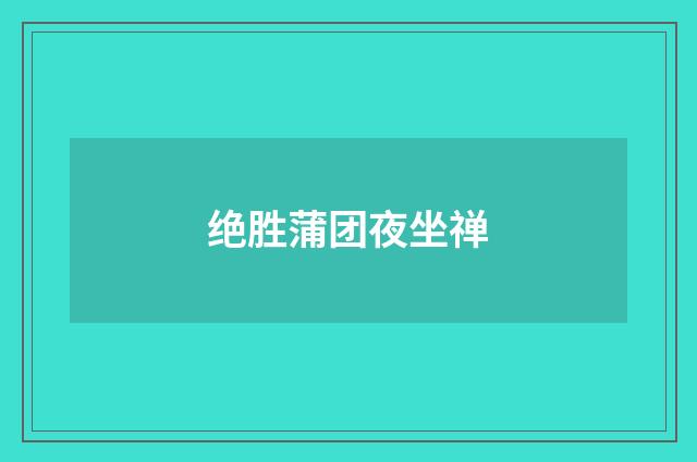 绝胜蒲团夜坐禅
