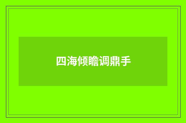 四海倾瞻调鼎手