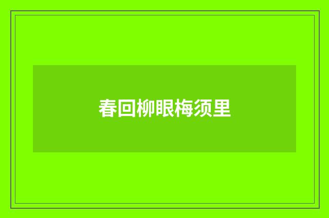 春回柳眼梅须里