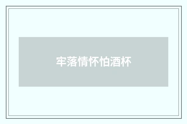 牢落情怀怕酒杯