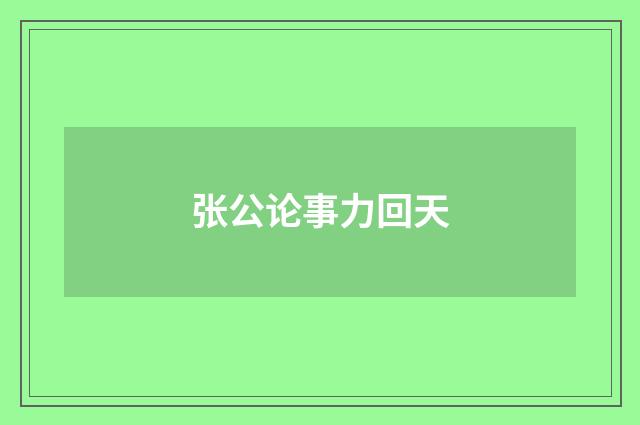 张公论事力回天