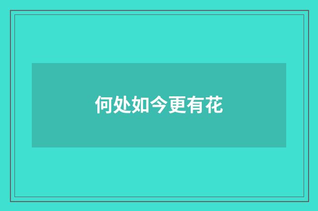 何处如今更有花