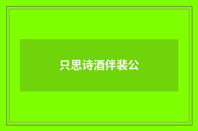 只思诗酒伴裴公
