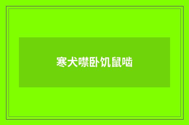 寒犬噤卧饥鼠啮