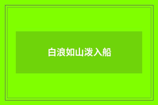白浪如山泼入船