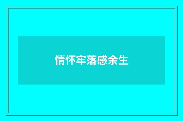 情怀牢落感余生