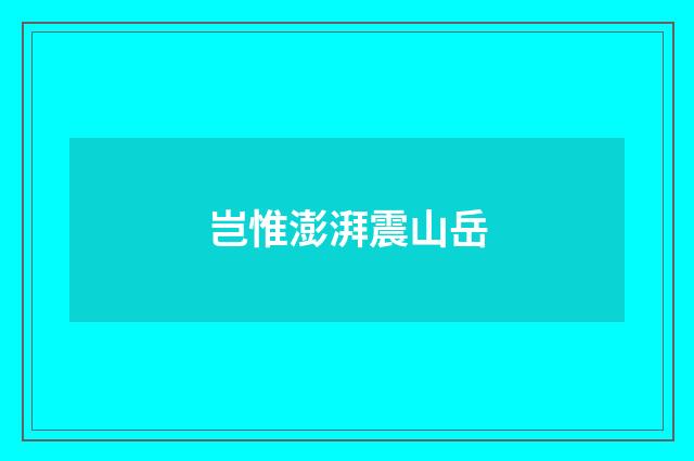 岂惟澎湃震山岳