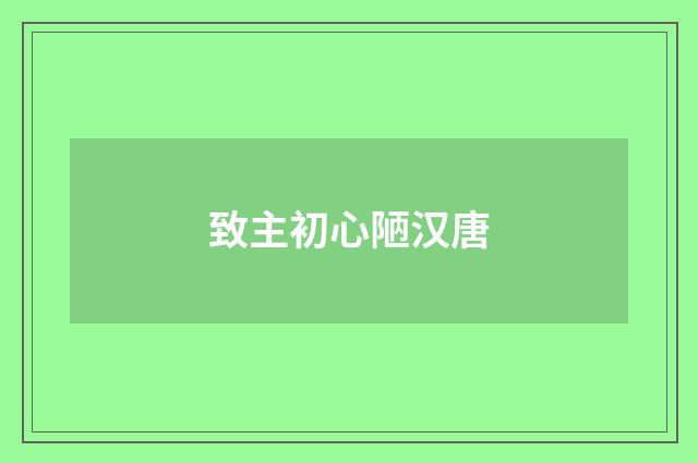 致主初心陋汉唐