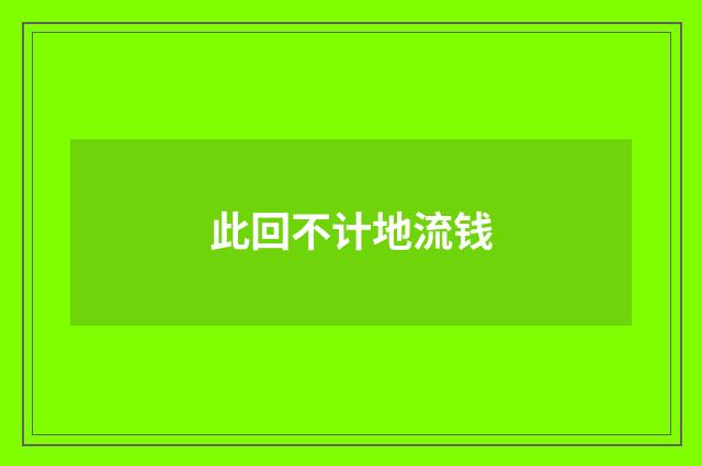 此回不计地流钱