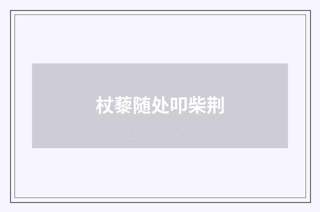 杖藜随处叩柴荆