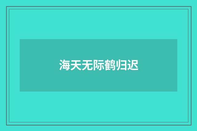 海天无际鹤归迟