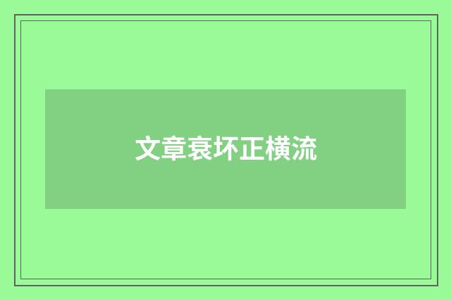 文章衰坏正横流
