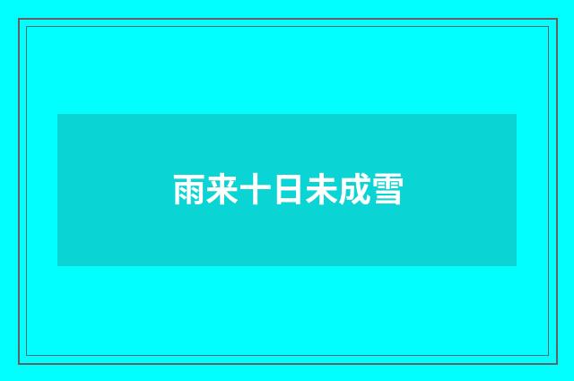 雨来十日未成雪