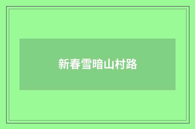 新春雪暗山村路