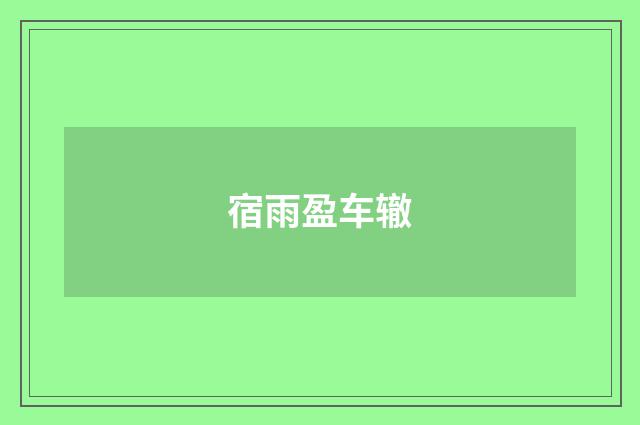 宿雨盈车辙