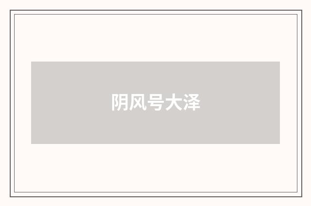 阴风号大泽