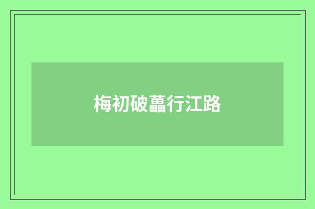梅初破藟行江路