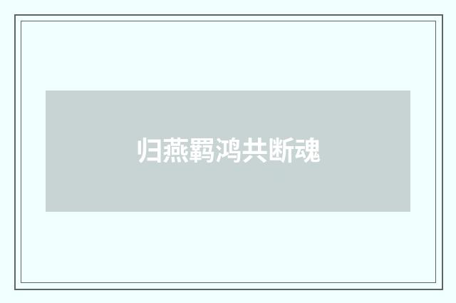 归燕羁鸿共断魂