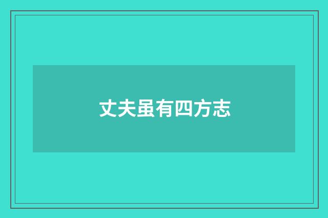 丈夫虽有四方志